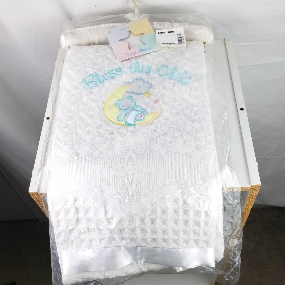 Bright Future Baby Embroidered Shawl Acrylic NWT